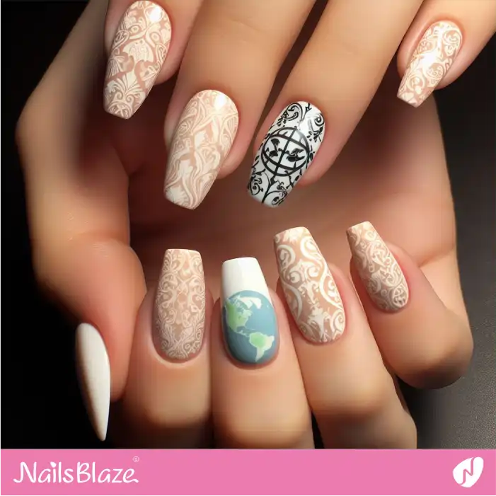 Filigree Nail Art for a Healthy Planet | Climate Crisis Nails - NB2943